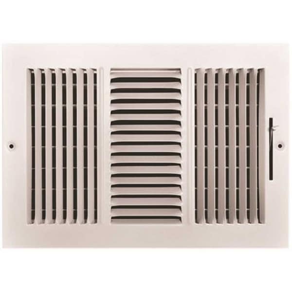 Tru Aire 12 in. x 8 in. 3Way Steel Wall/Ceiling Register 103M 12X08 Zoro